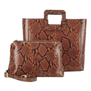 STAUD Shirley Snake-Embossed Tote Bag